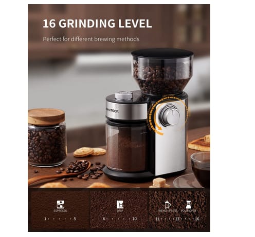 SHARDOR CG835S Burr Coffee Grinder with 16 Precise Grind Setting