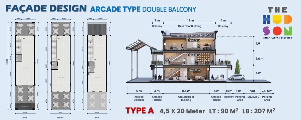 Ruko Hudson Tipe Arcade A Double Balcony