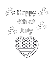 Happy 4th of July coloring page