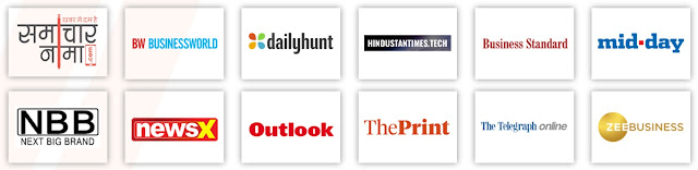 samachar naama, NBB, BW Business World, Hindautantimes.tech, Business Standard, Mid Day, NewsX, Outlook, The Print, The Telegraph Online, Zee Business, Dailyhunt