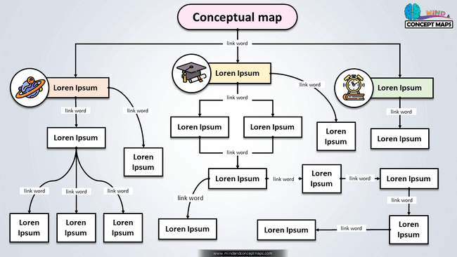 Creative concept map template with icons