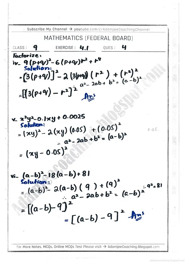 factorization-exercise-4-1-mathematics-9th