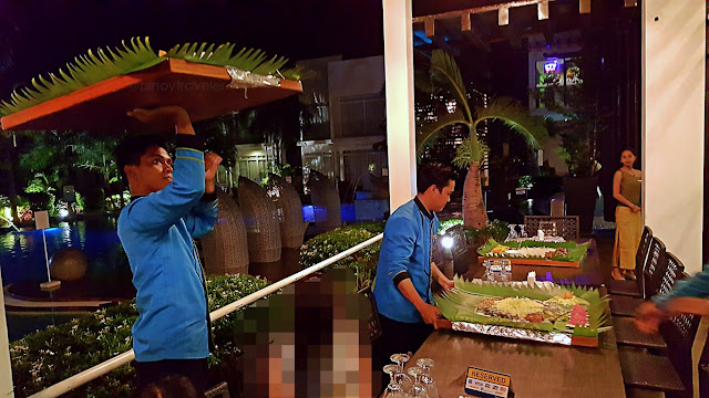 boodle fight at Aziza Paradise Hotel, Palawan