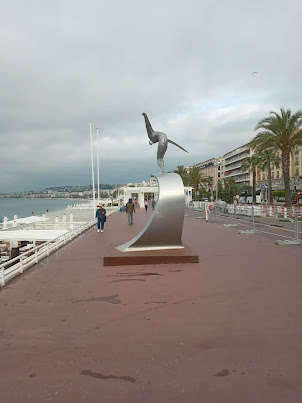 " L' Ange de la Baie( Angel of the bay)" monument by nice sculptor Jean Marie Fondacara