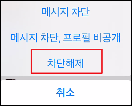 아이폰 카카오톡 친구 차단 후 해제-5