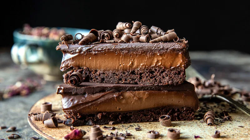 Triple Layer Espresso Chocolate Mousse Cake