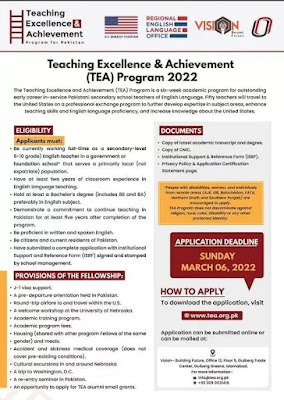 Fulbright Teaching Excellence and Achievement (TEA) Program 2022 USA