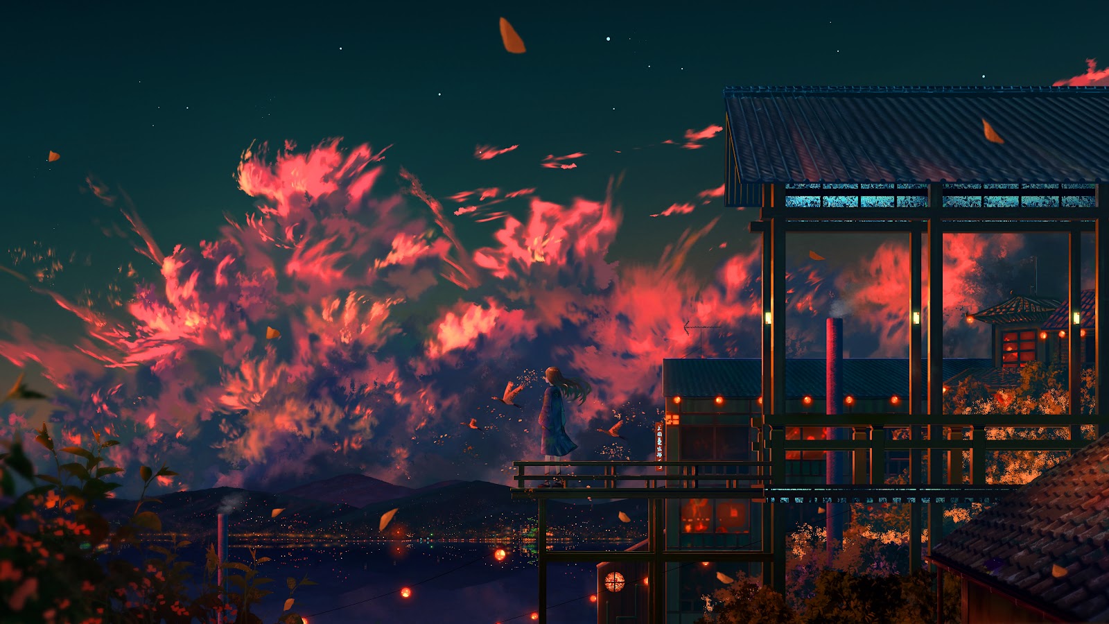Beautiful Anime illustration Background Wallpaper for PC