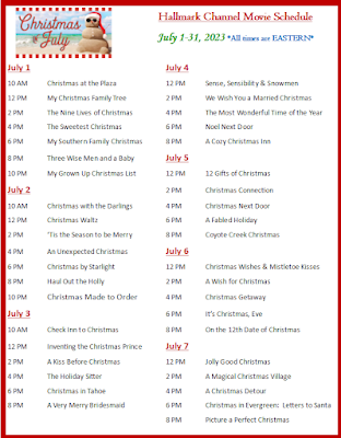 Hallmark Channel 2023 Christmas in July Schedule