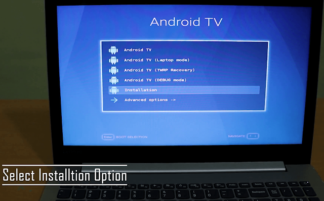 Installation android tv