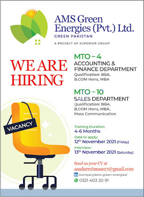 AMS Green Energies Private Limited latest Jobs 2021