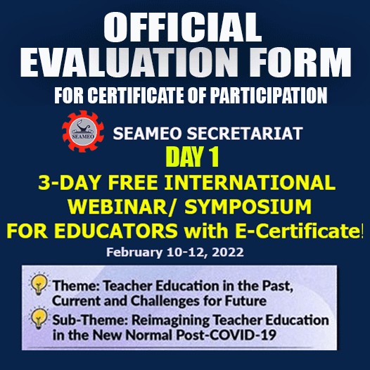 FEBRUARY 10 | DAY 1 - CERTIFICATE VALIDATION FORM | 10th SEAMEO-University of Tsukuba Symposium 2022