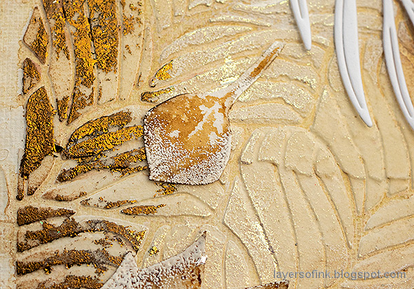 Layers of ink - Winter Leaves Art Journal Page Tutorial by Anna-Karin Evaldsson. With Simon Says Stamp Real Leaves stamp set.
