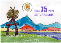 Diseño del 75º aniversario Sociedad Filatélica de Alicante