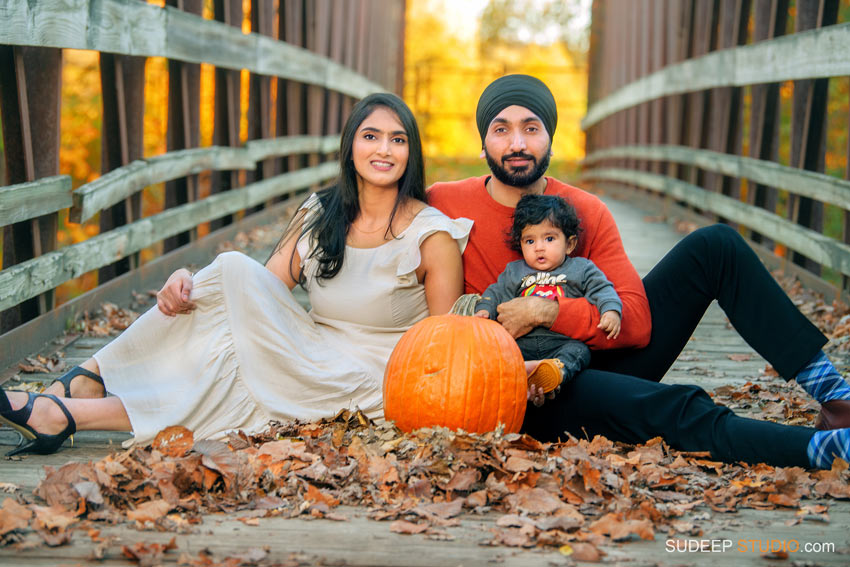 Punjabi Sikh Indian Family Photography in Fall Color Nature in Nichols Arboretum by SudeepStudio.com Ann Arbor Canton Family Portrait Photographer