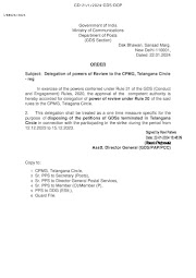 Delegation of powers of Review to the CPMG, Telangana Circle- reg