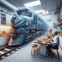 Train in the kitchen