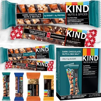 KIND Snacks: Gluten-Free Dark Chocolate Bars - Blend of Almonds, Peanuts, Walnuts and more..