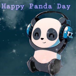 Happy panda day greeting card