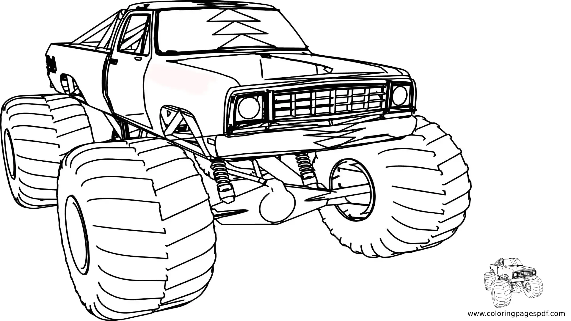 Coloring Pages Of A Monster Truck With Arrows