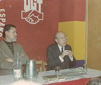 García-Blanco con el profesor E. Tierno Galván