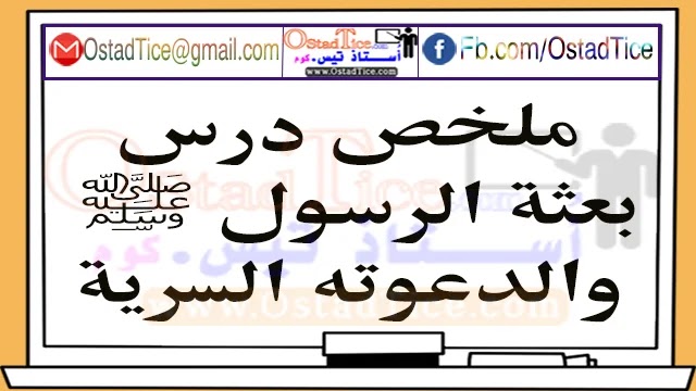 ملخص درس بعثة الرسول ﷺ والدعوته السرية المستوى السادس