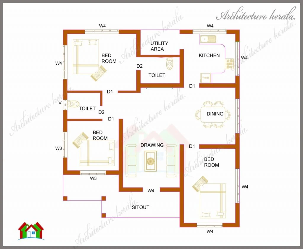 Unique Single Floor 4 Bedroom House Plans Kerala - New Home Plans Design