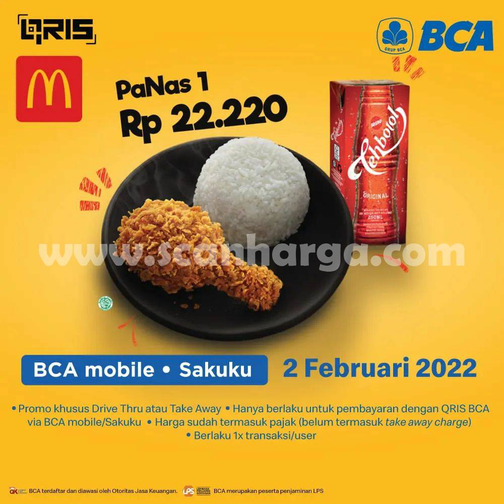 McDonalds Promo PaNas1 hanya Rp 22.220 dengan QRIS BCA