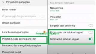 cara mengaktifkan getar keyboard samsung