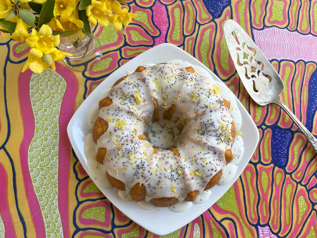 Food Lust People Love: Rich, tender and oh, so flavorful, this lemon poppy seed ricotta cake is speckled, with seeds but also tiny dots of the soft white ricotta cheese. The tart lemon glaze with the sprinkle of zest and more poppy seeds is a tasty addition.