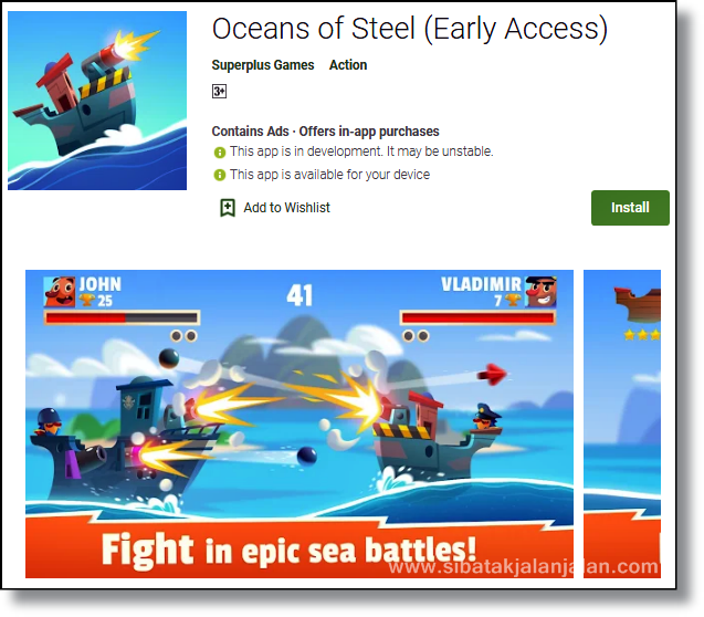 download game android ringan ukuran kecil oceans of steel