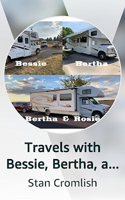 Kindle Vella cover for "Travels with Bessie, Bertha, and Rosie - An RV Adventure" by Stan Cromlish