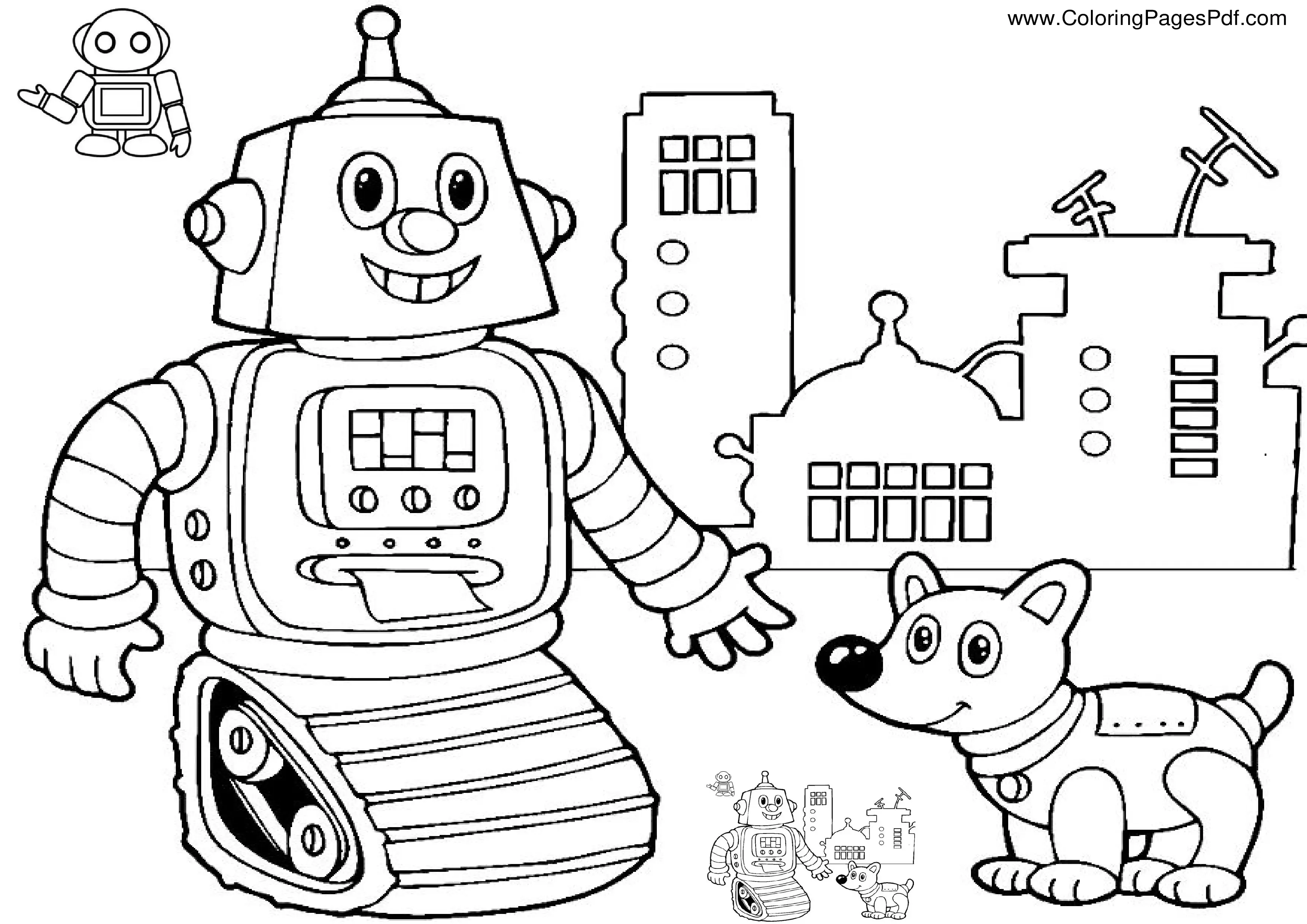 Robot coloring pages