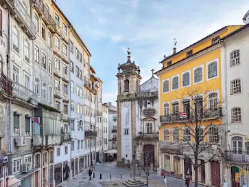 Porto day trip: church and street in Coimbra Portugal