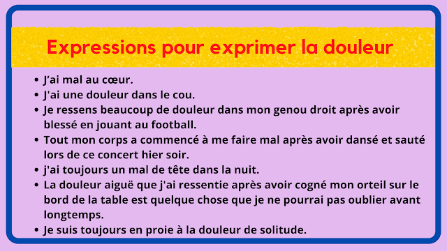 Expressions pour exprimer la douleur