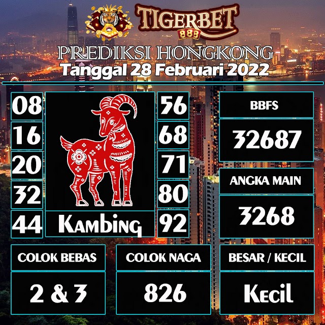 Prediksi Togel Hongkong Tanggal 28 Februari 2022 Tigerbet888