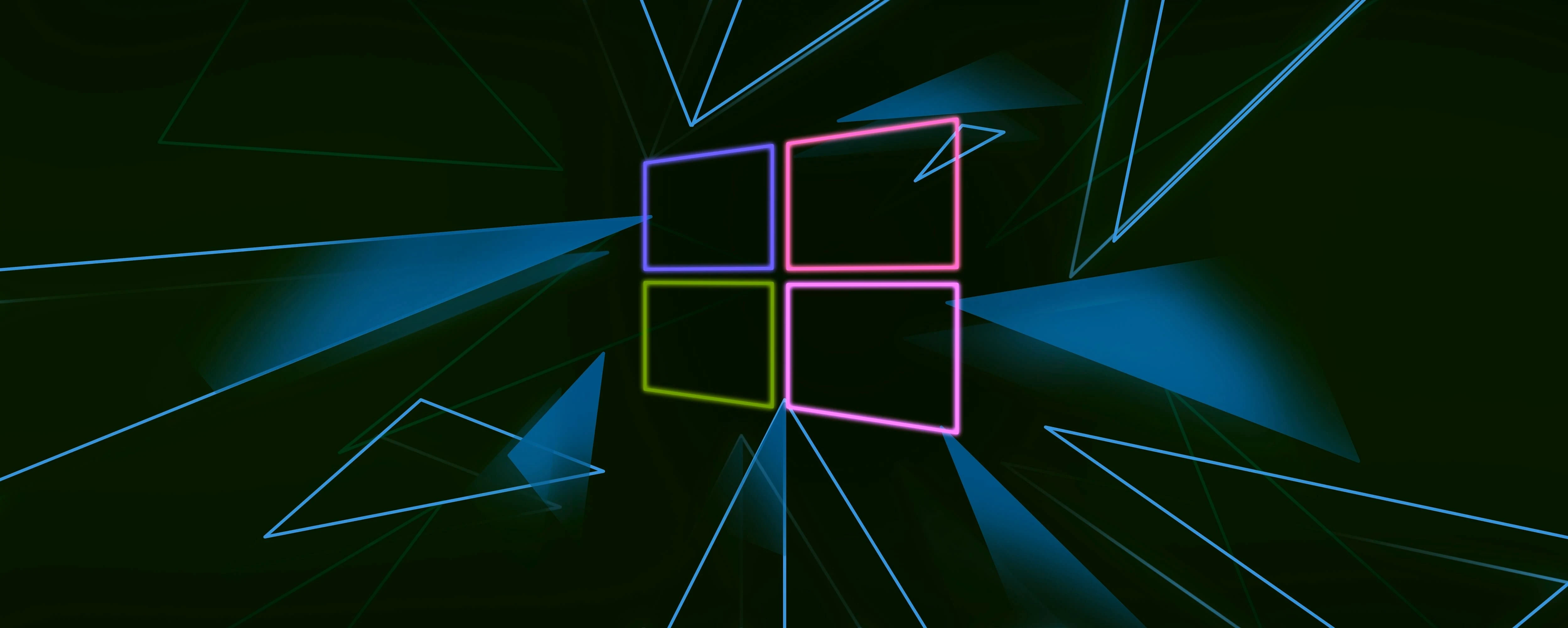Windows 10 Neon Logo Wallpaper