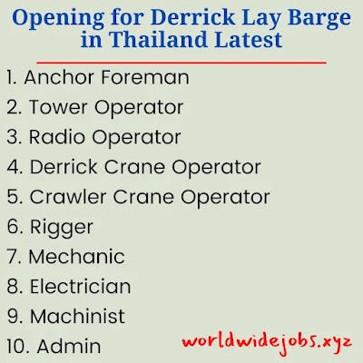 Opening for Derrick Lay Barge in Thailand Latest