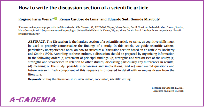 How to write the discussion section of a scientific article - A-cademic news