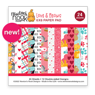 Love & Meows | Cat & Love themed 6x6 Paper Pad by Newton's Nook Designs