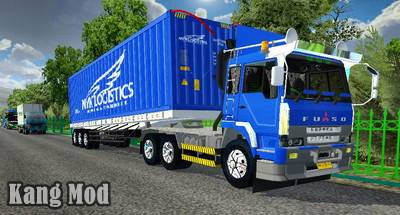 mod fuso trailer container peti kemas panjang 40ft