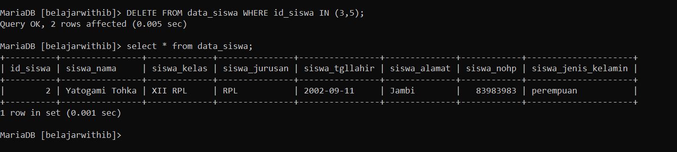 Cara Menambahkan Dan Menghapus Data Kedalam Table MySQL