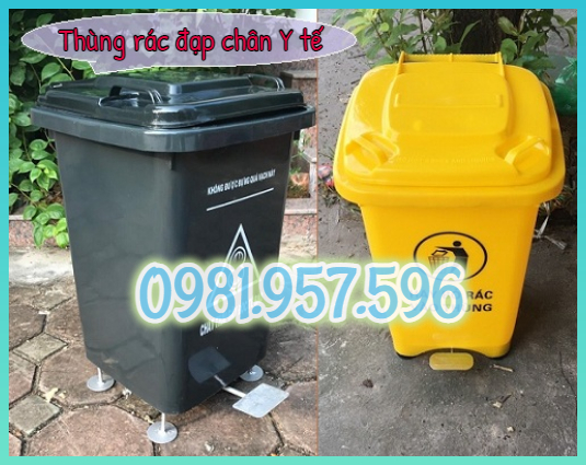 Thùng rác đạp chân 90L, thùng rác đạp chân 120L, thùng rác Y tế