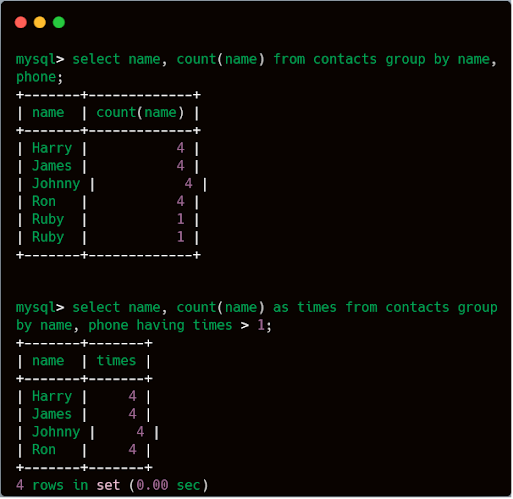 SQL Query to find duplicate records in a table in MySQL