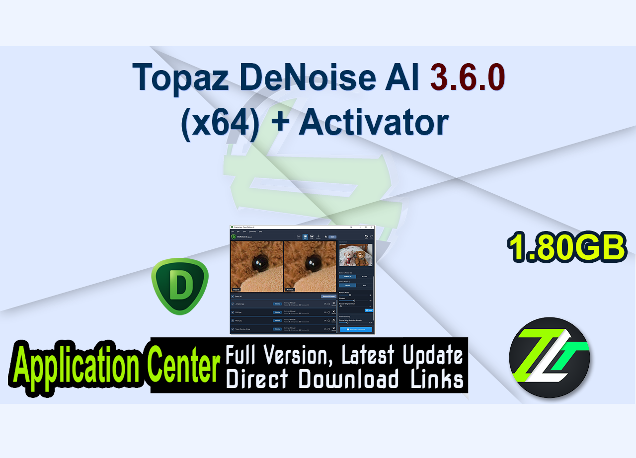 Topaz DeNoise AI 3.6.0 (x64) + Activator 