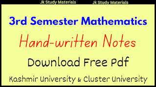 Kashmir University BG 3rd Semester Mathematics "Real Analysis" Download Handwritten Notes Free pdf 