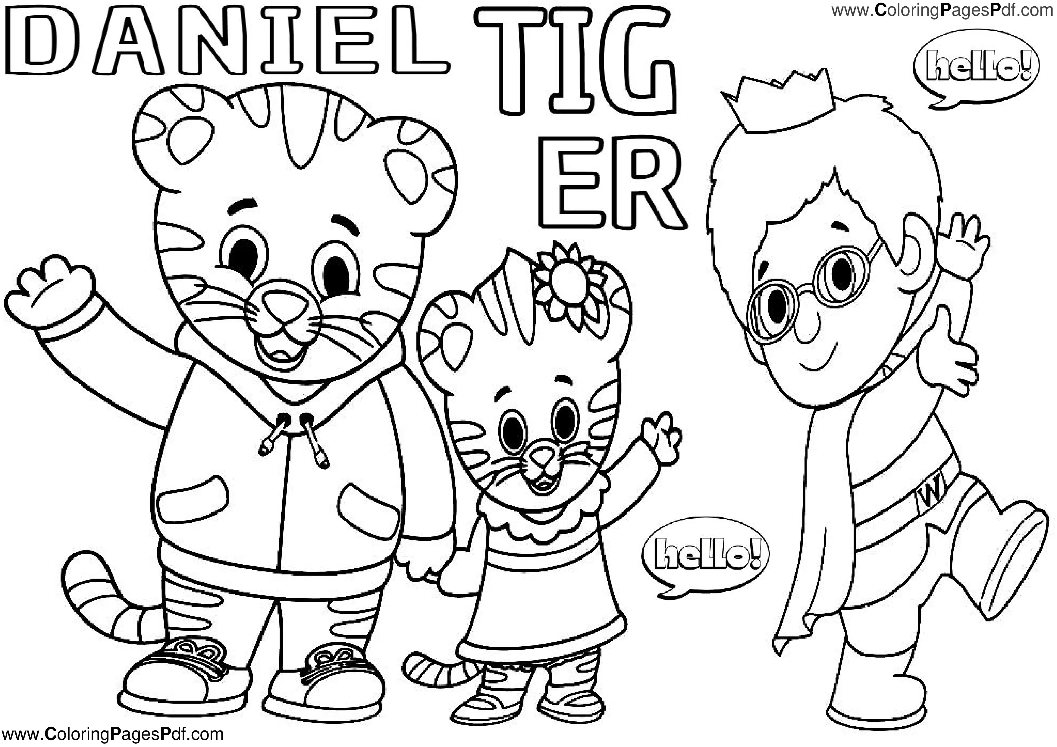 daniel tiger coloring pages