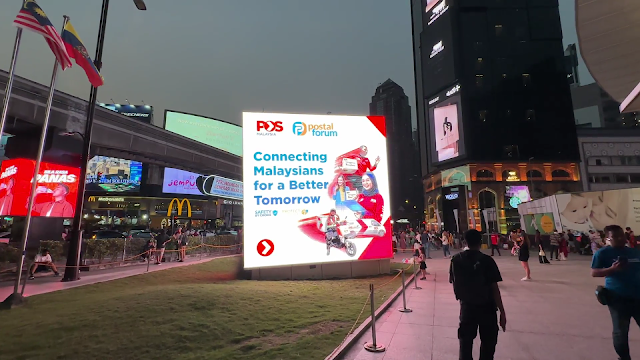 Pos Malaysia x Postal Forum Ad Malaysia Lot 10 The Cube Digital Outdoor Advertising Kuala Lumpur Bukit Bintang Street Digital Screen Advertising Bintang Walk