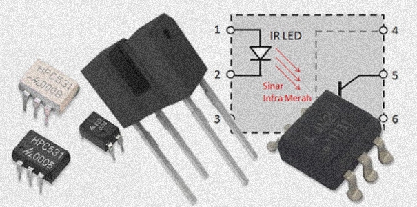 simbol dan bentuk optocoupler