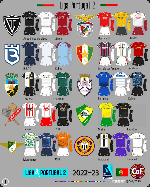 Confira todas as camisas dos clubes do Campeonato Português 2022